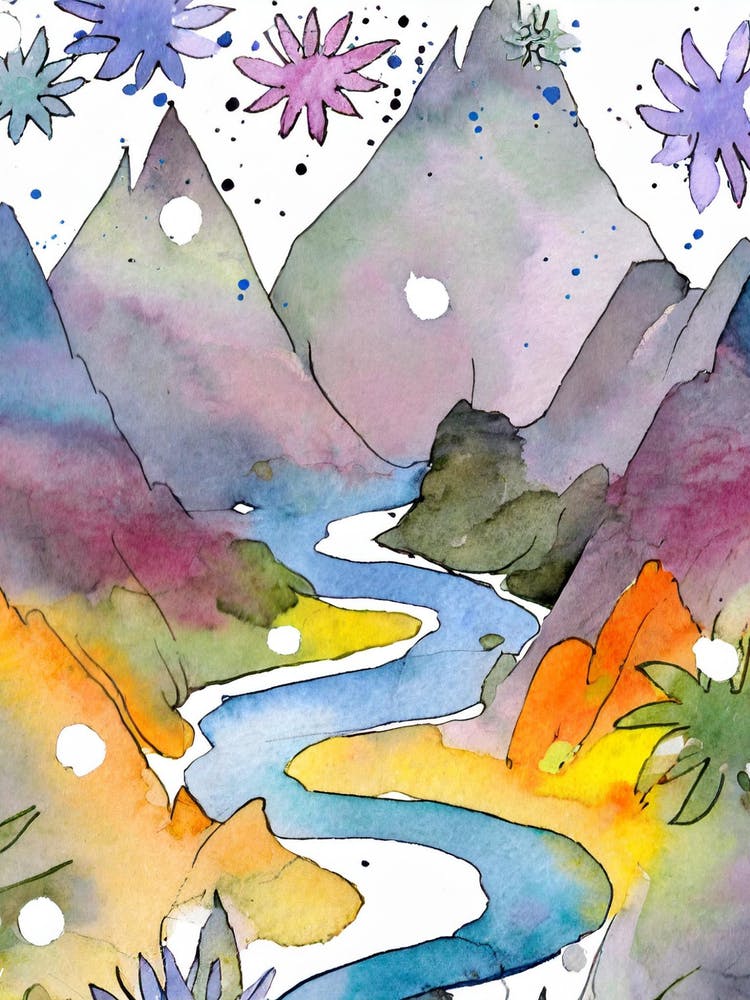 Watercolor Of A River
