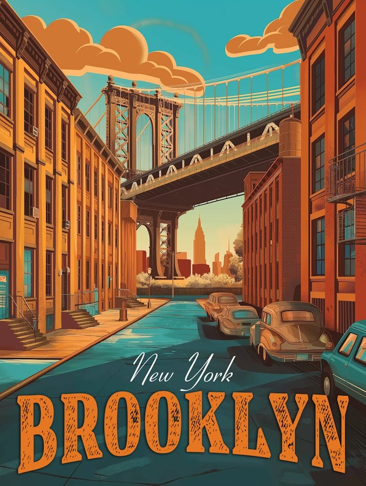 Charme de Brooklyn : Capturez l'Essence avec cette Affiche
