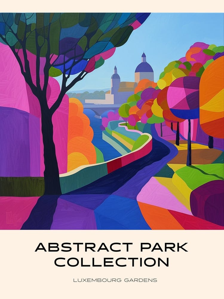 Abstract Park Collection Poster Luxembourg Gardens Paris 1