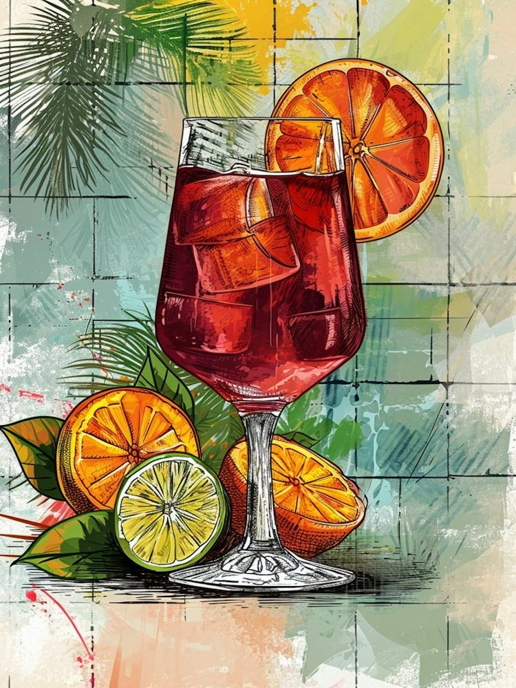 Tiled Sangria Drink 1
