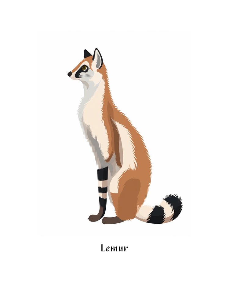 Lemur Kids Animal Poster