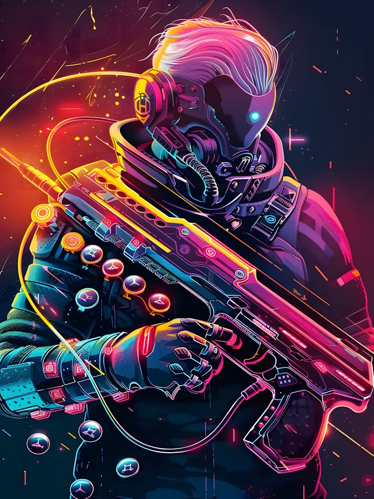 Neon Gaming Sci-Fi Kunst