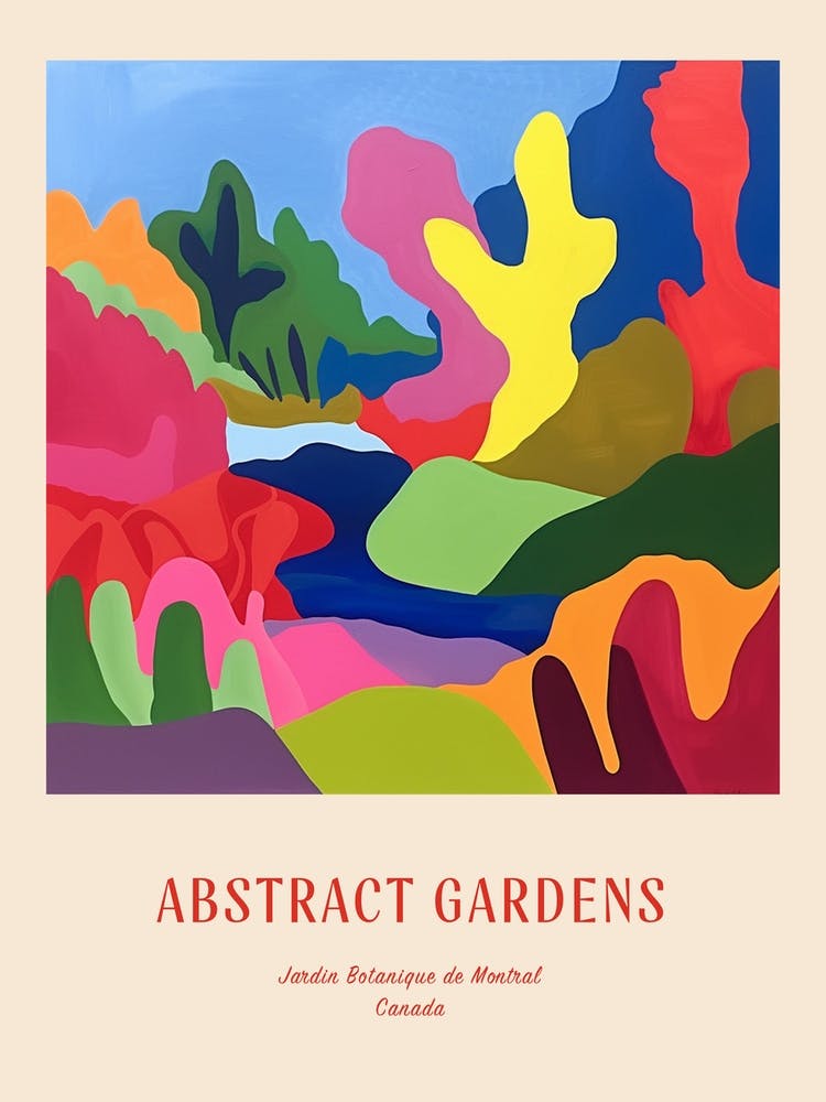 Colourful Gardens Jardin Botanique De Montral Canada 2 Red Poster