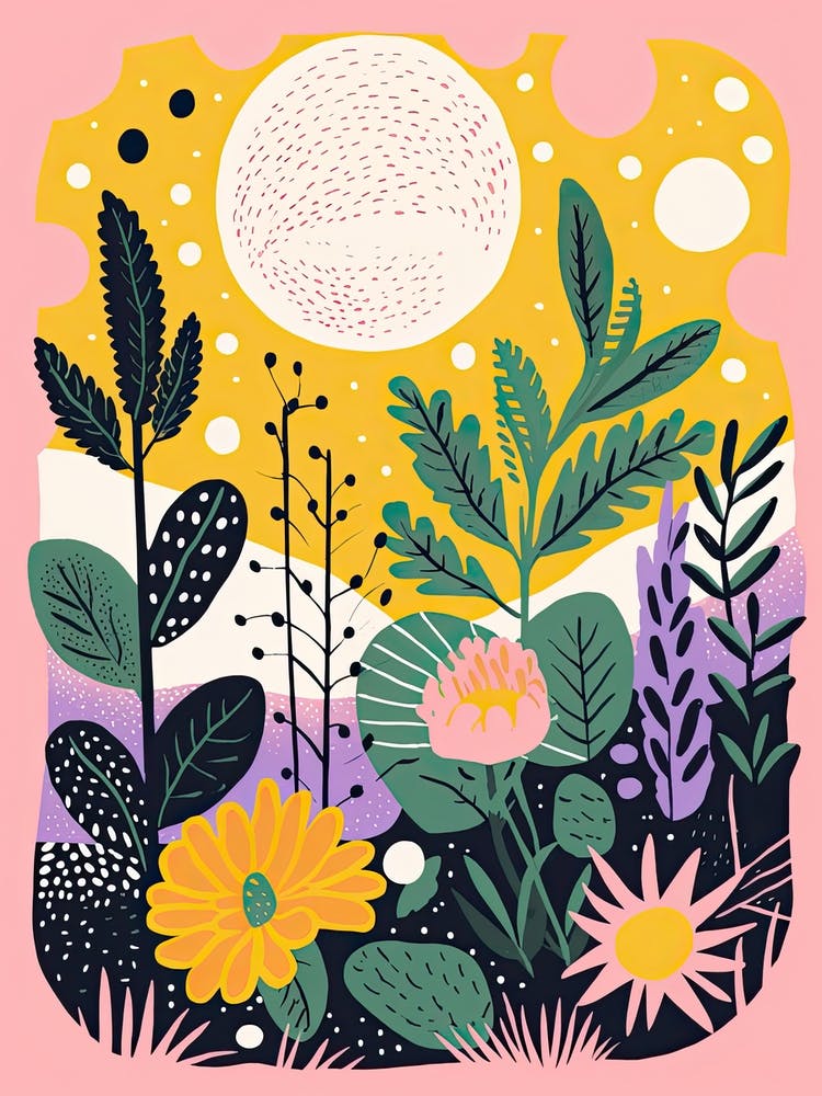 Abstract Botanical Risograph Style 12