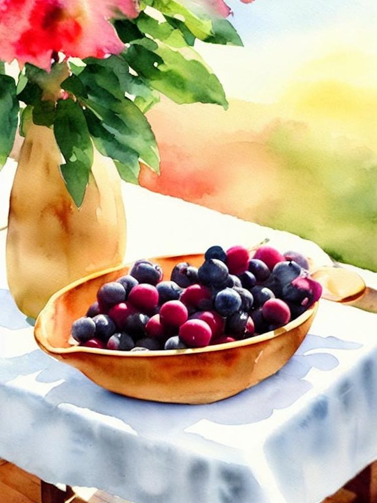 Acai Italian Watercolour fruit