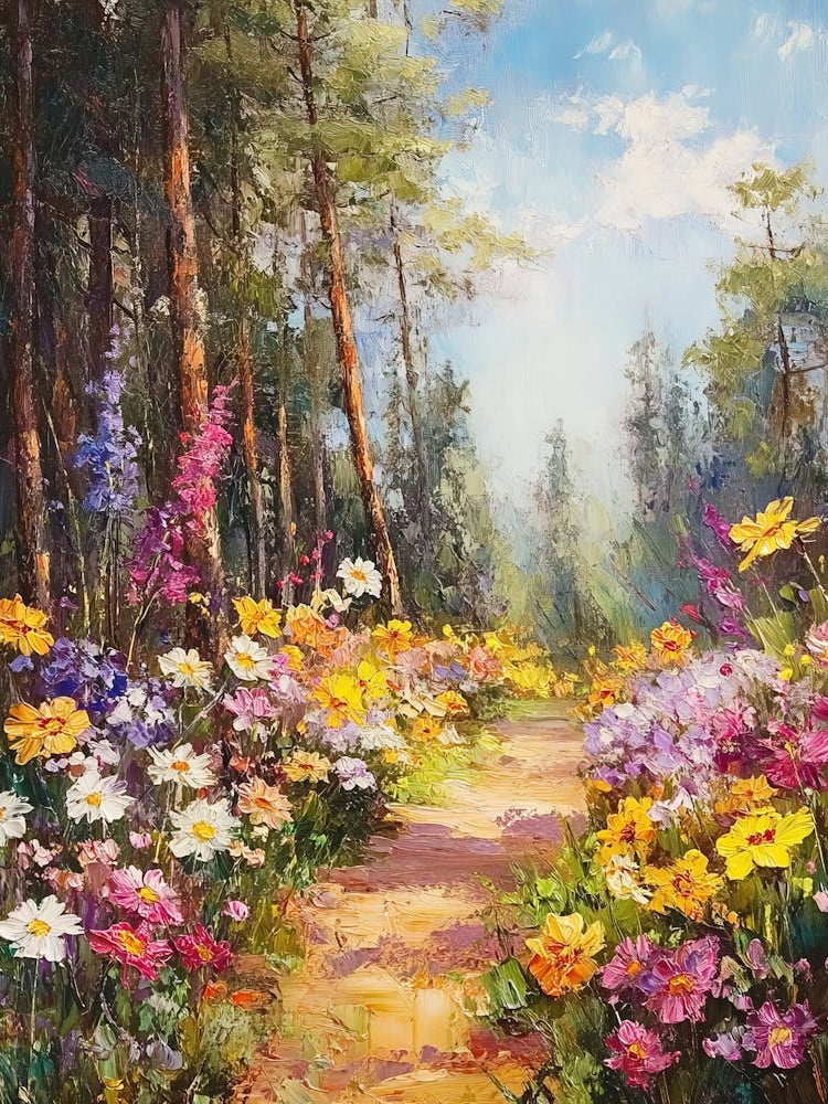 Path In The Flowers Forest