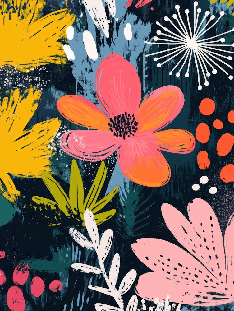 Flowers On A Black Background 12