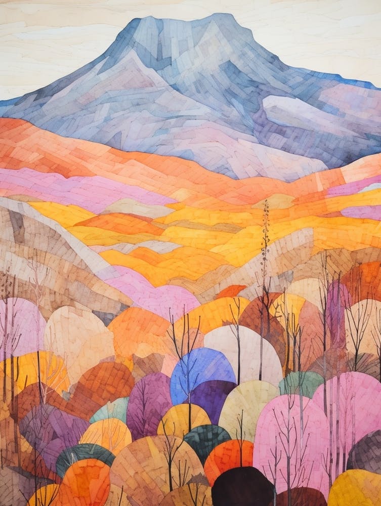 Mount Ararat Turkey 2 Colourful Mountain Illustration