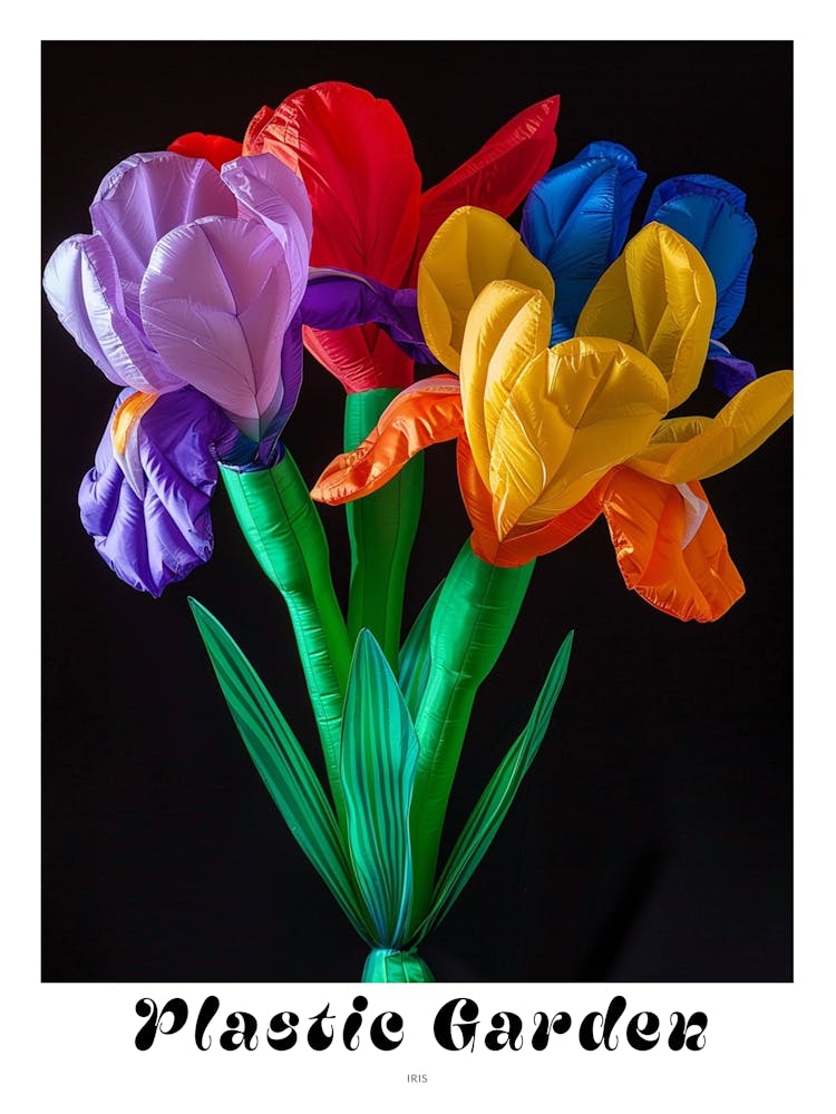 Bright Inflatable Flowers Poster Iris 1