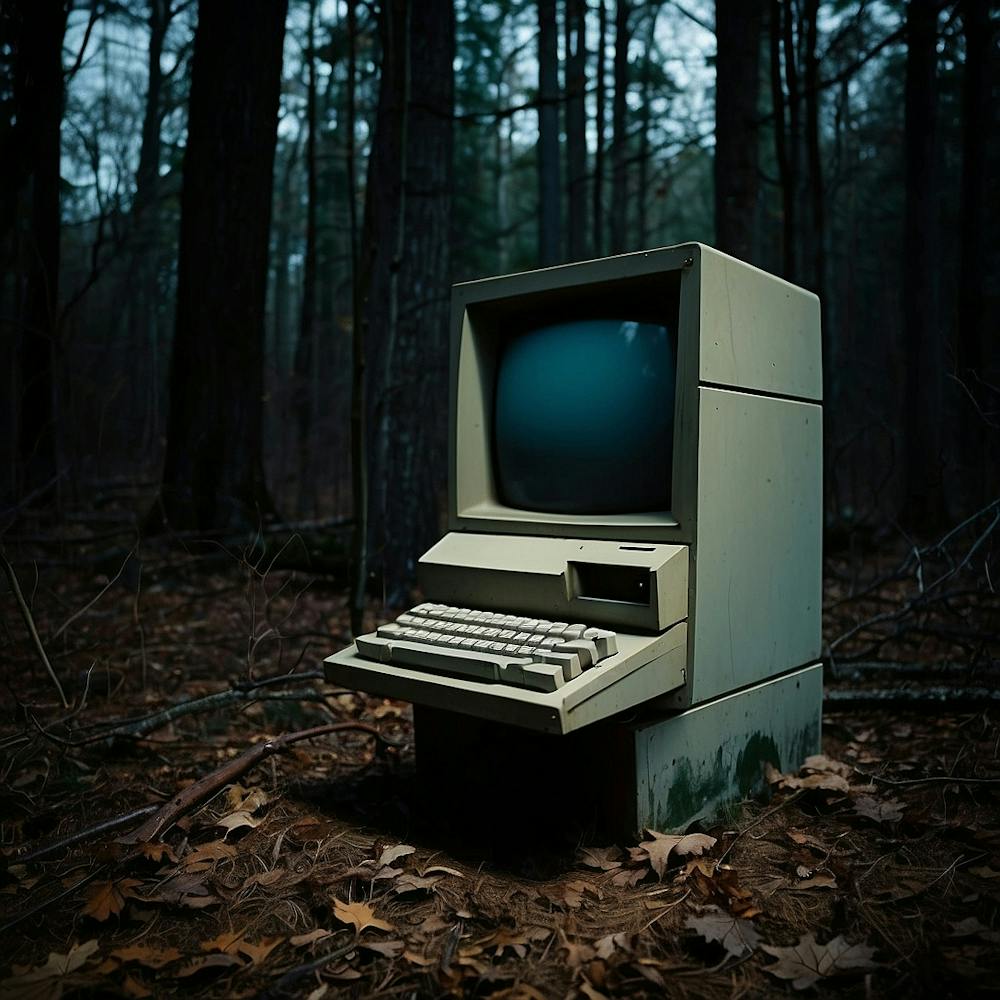 Default Retro Macintosh Desktop Computer Abandoned In The Wood 3