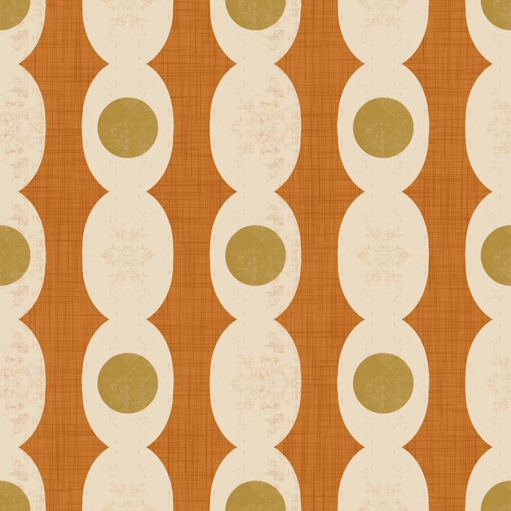 Retro Mod Geo Chain - Ocher - Mid Century Modern