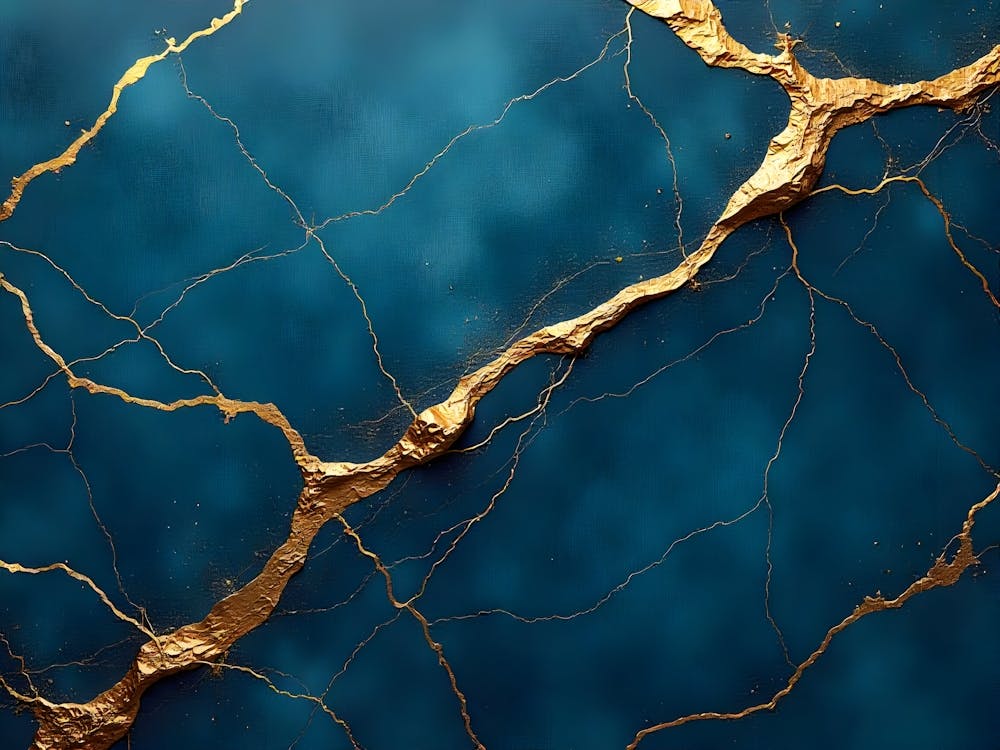 Gold And Blue Marble