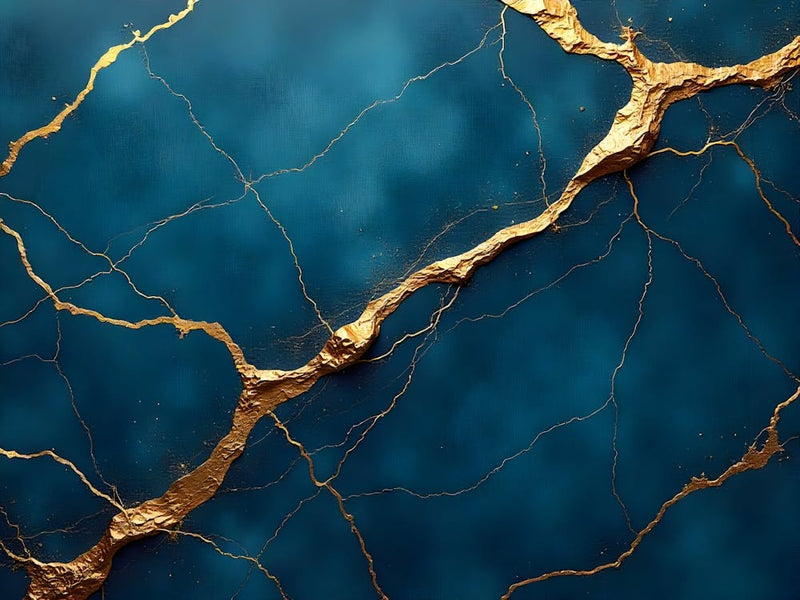 Gold And Blue Marble