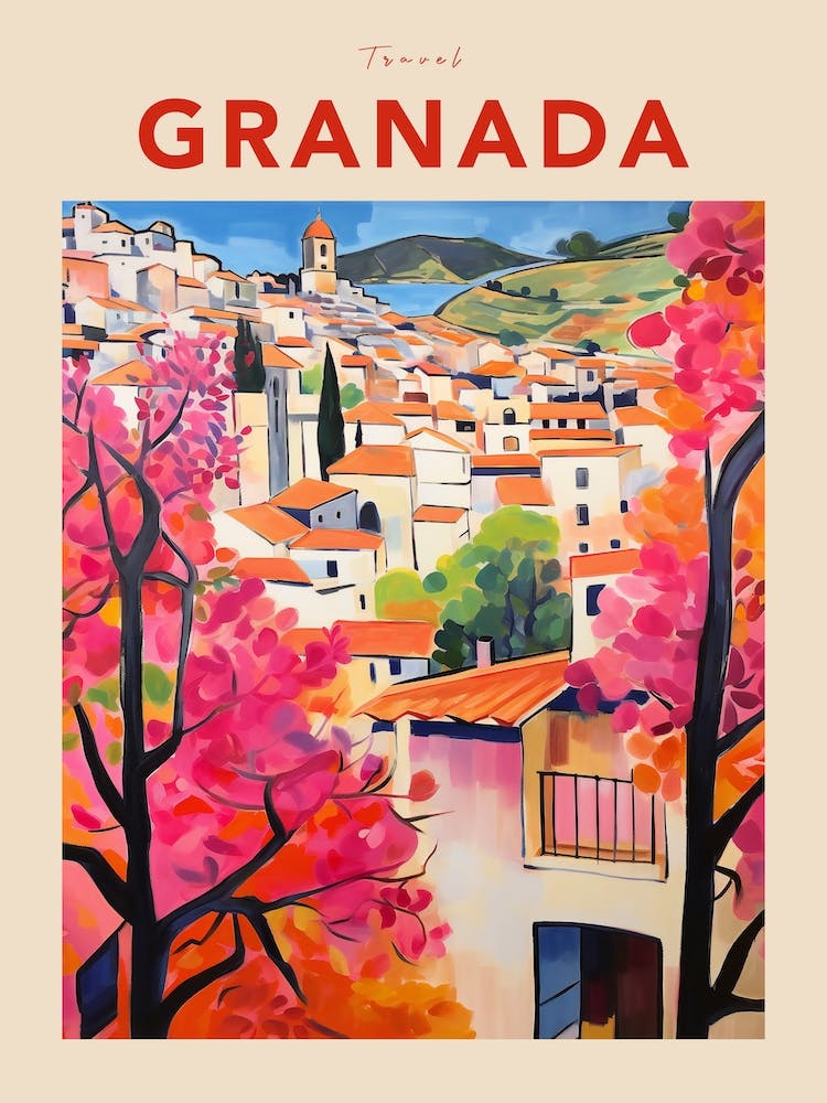 Granada Spain 3 Fauvist Travel Poster