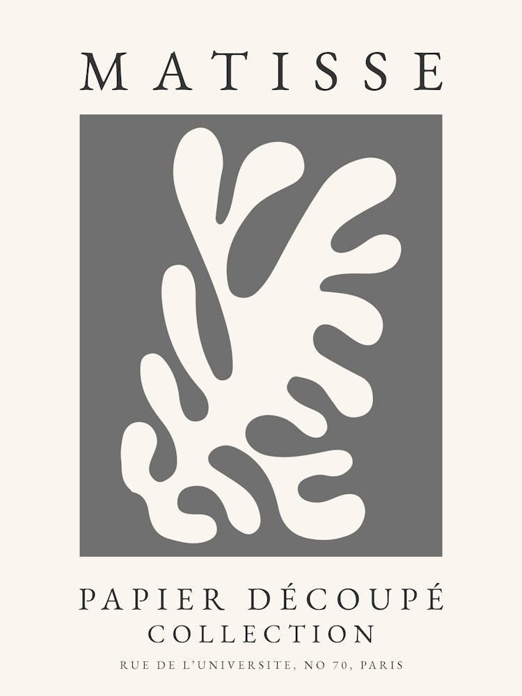 Matisse Grey Leaf Print 1
