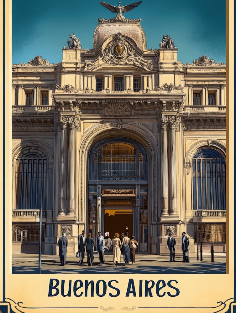 Aihrgdesign A Retro Travel Poster For Buenos Aires Featuring 2