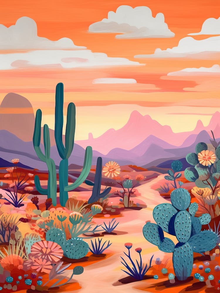 Colourful Desert Illustration 4