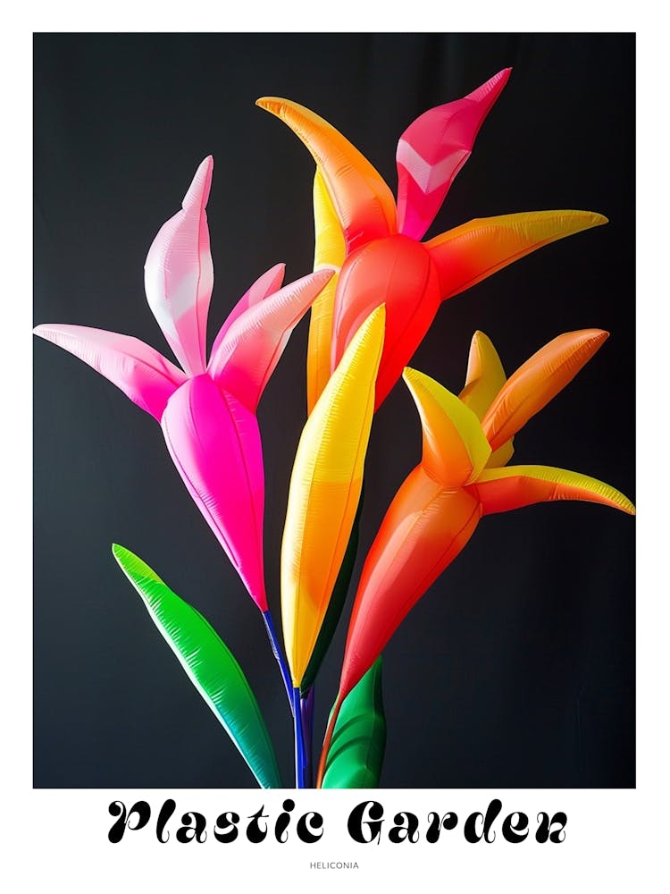 Bright Inflatable Flowers Poster Heliconia 5