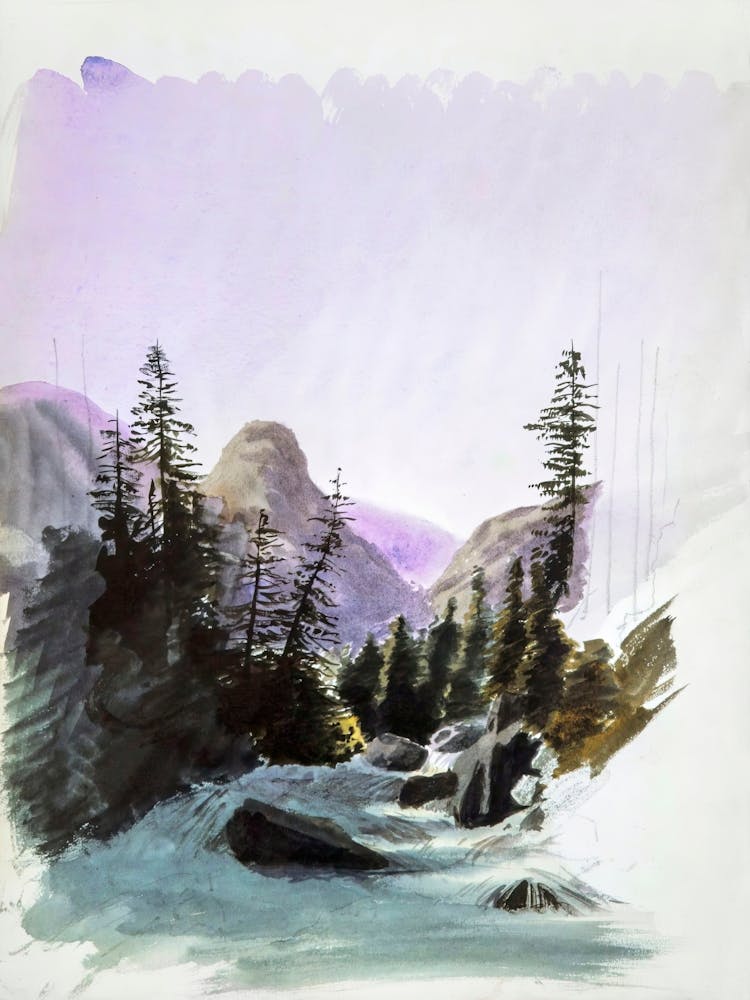 Alpine View, Mürren From Splendid Mountain Watercolours Sketchbook (1870), John Singer Sargent