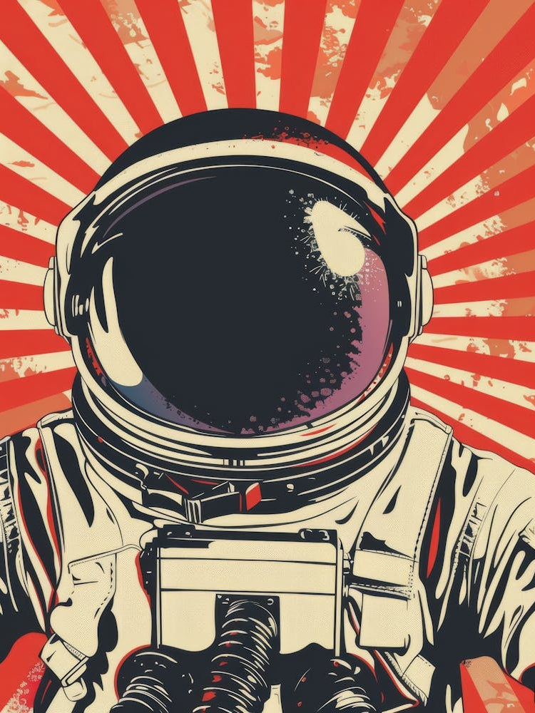 Astronaut In A Helmet In Pop Art Style2
