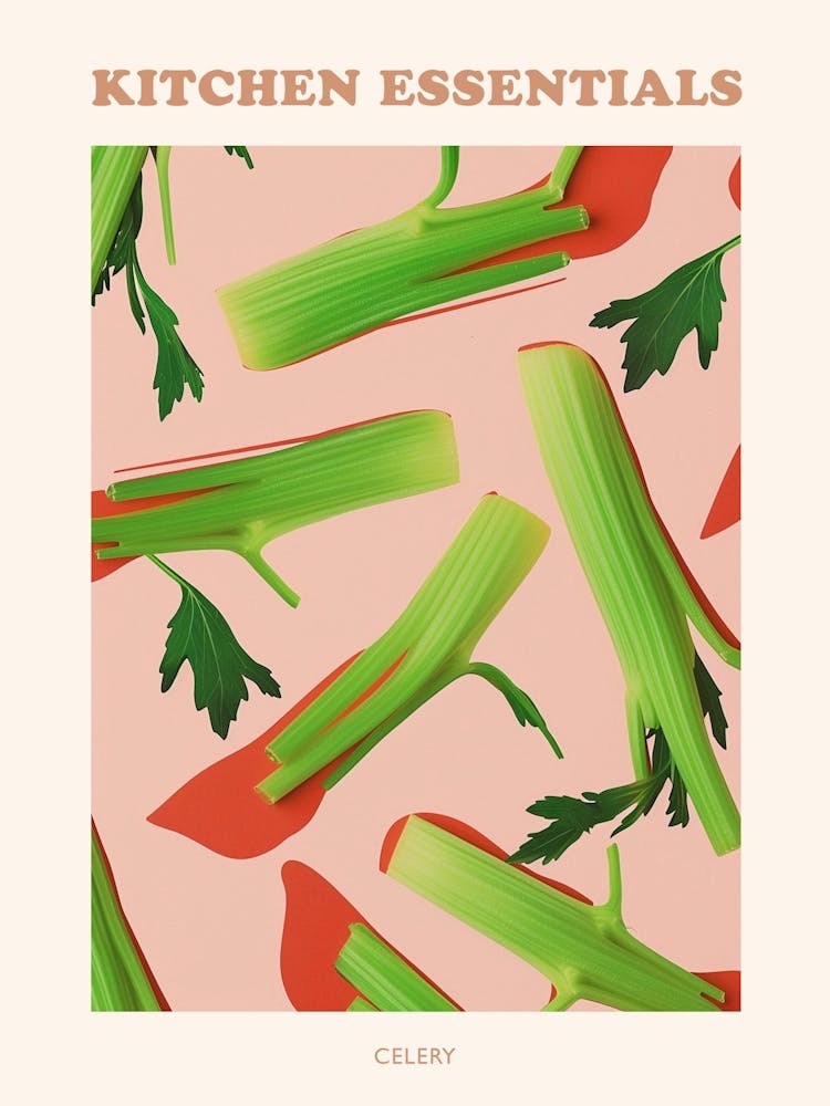 Celery Pattern Illustration Poster 1