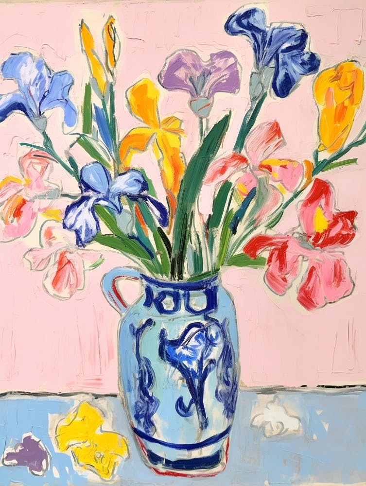 Flower Painting Fauvist Style Iris 1