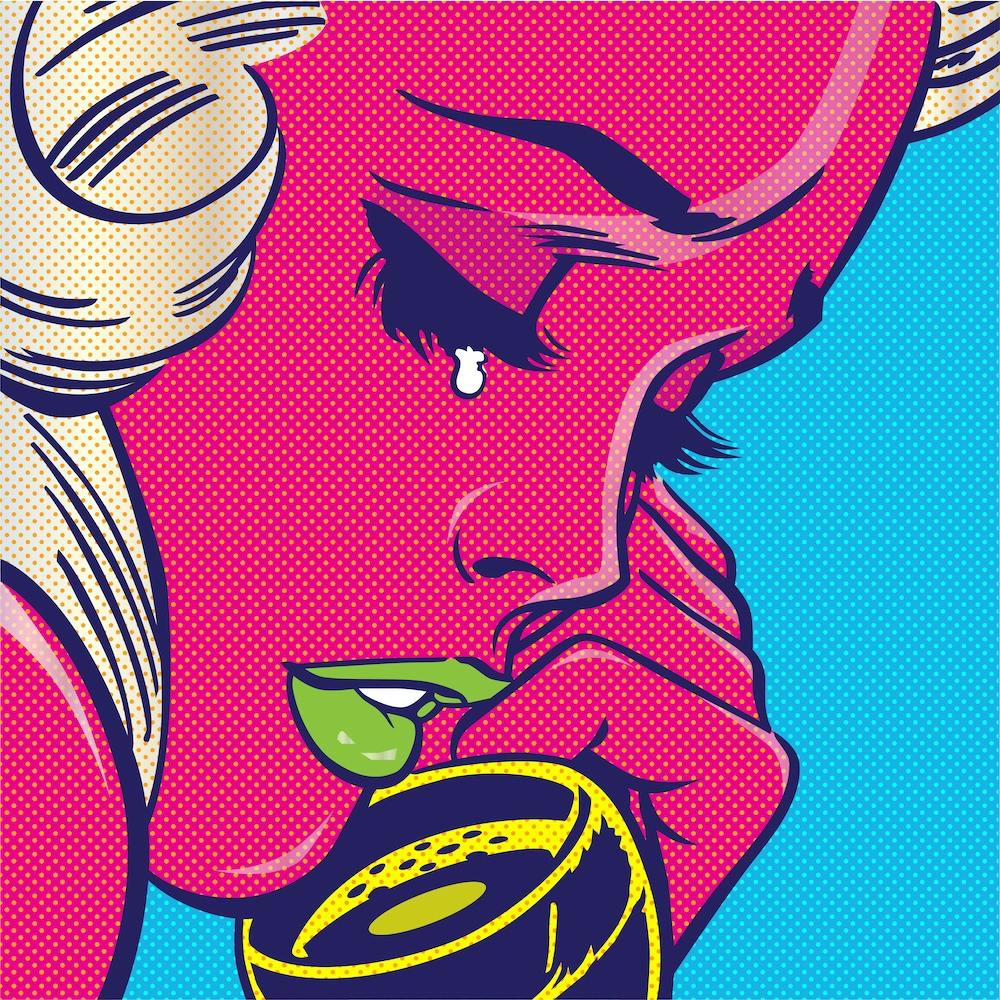 MÄDCHEN SPRICHT ROT | HQ Vektorversion | POP ART WORLD 2023 | www.popart.world