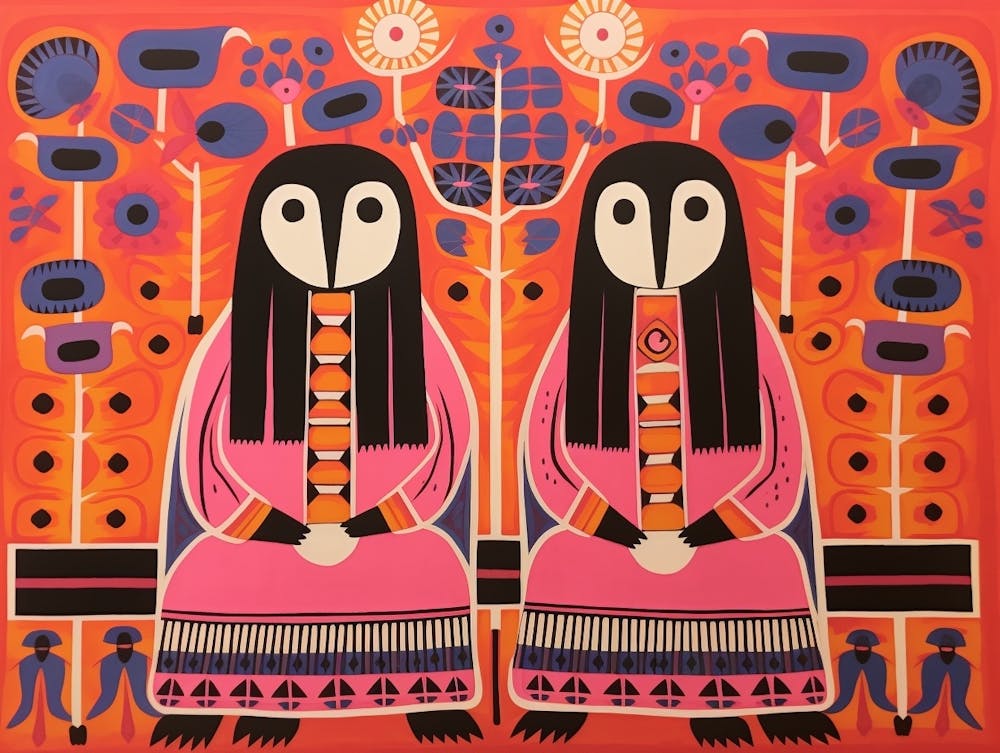 Badger Folk Style Animal Illustration