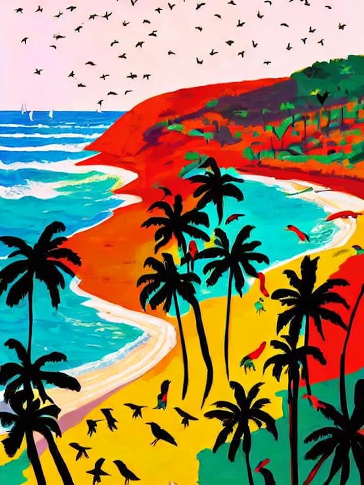 Anjuna Beach 2, Goa, India Hockney Style