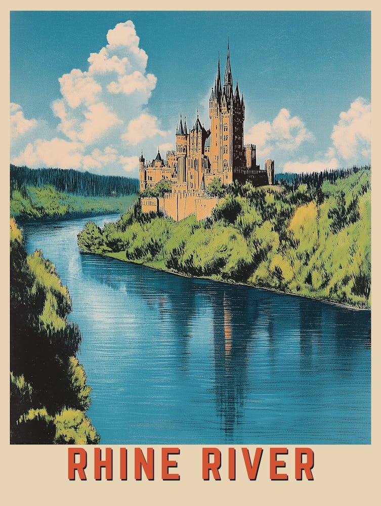 Rhine River Germany Vintage Travel