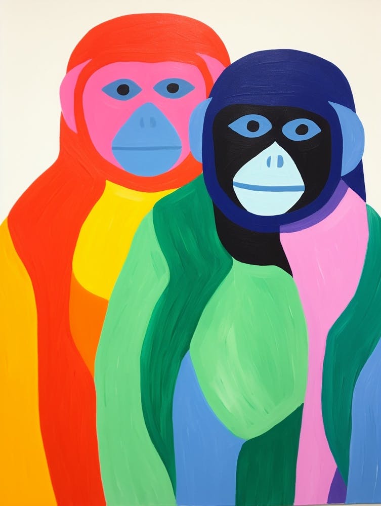 Colourful Kids Animal Art Bonobo