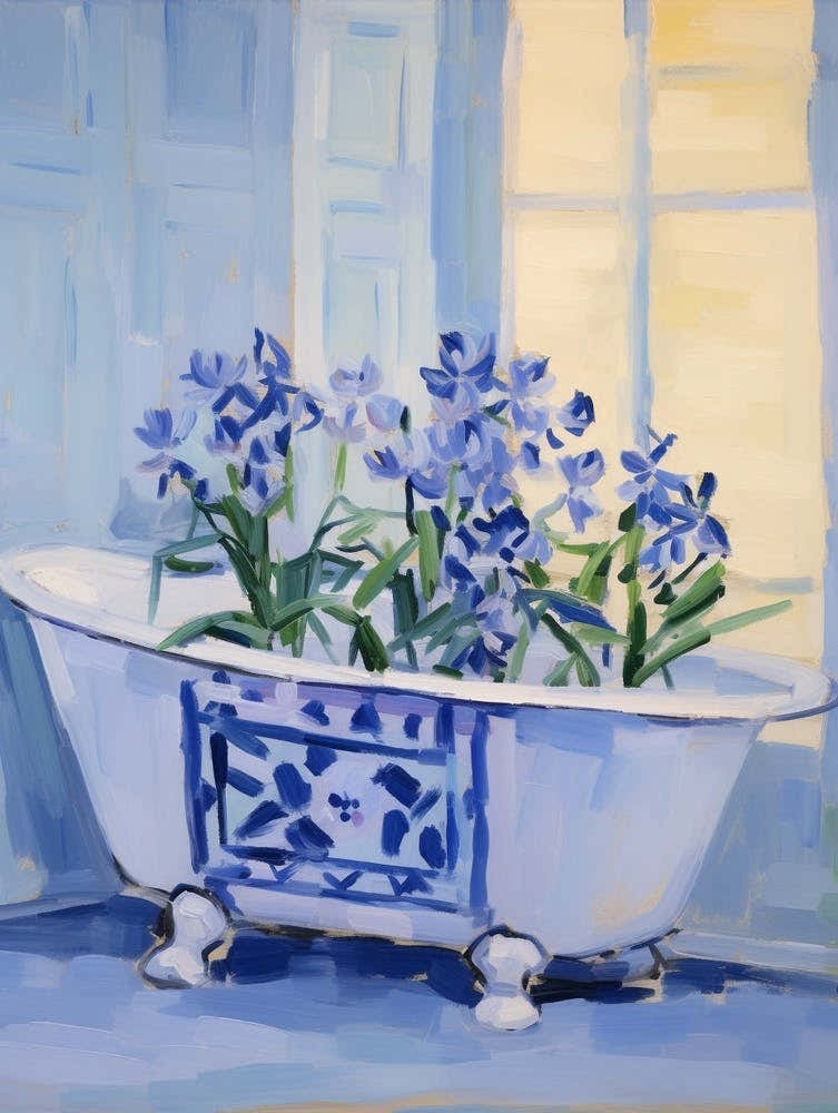 A Bathtube Full Of Bleeding Heart In A Bathroom 3