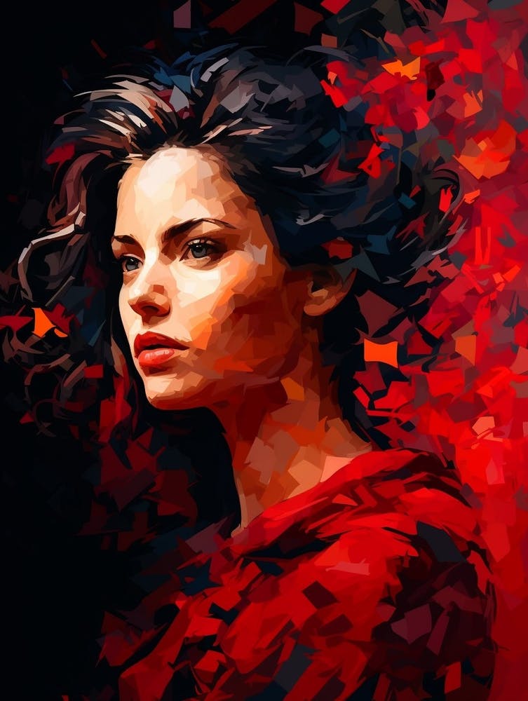 Digitale Verpixelung Abstrakte Geometrie Lady 7