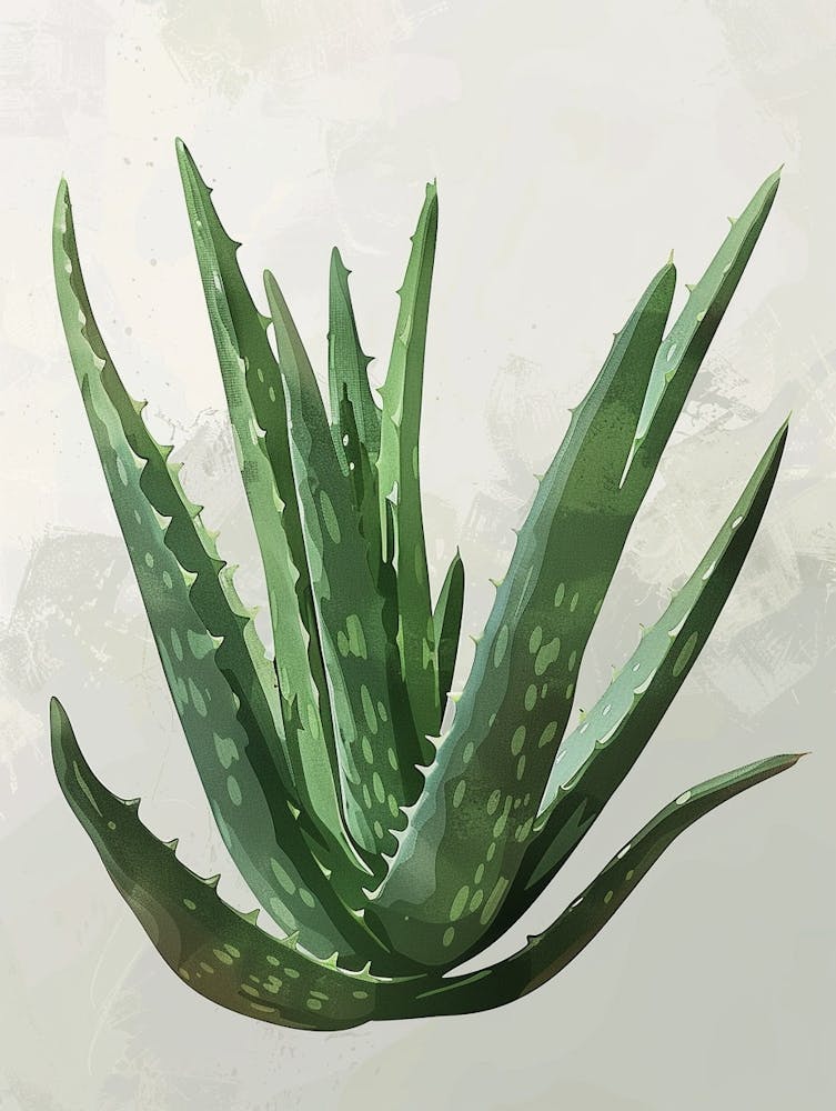 Aloe Vera Plant Minimalist Illustration 7
