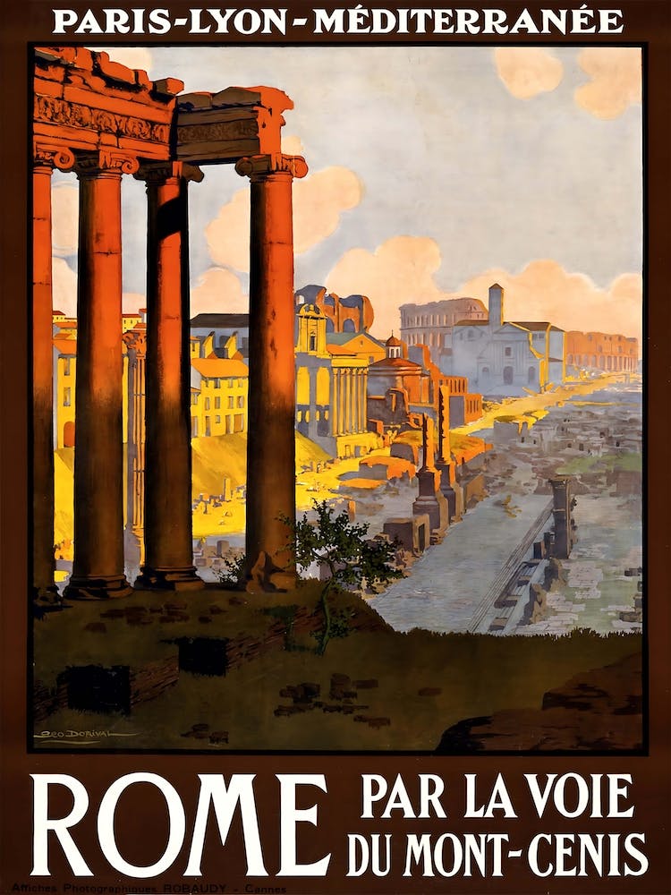 Vintage Rome Travel Poster, Dawn Hudson