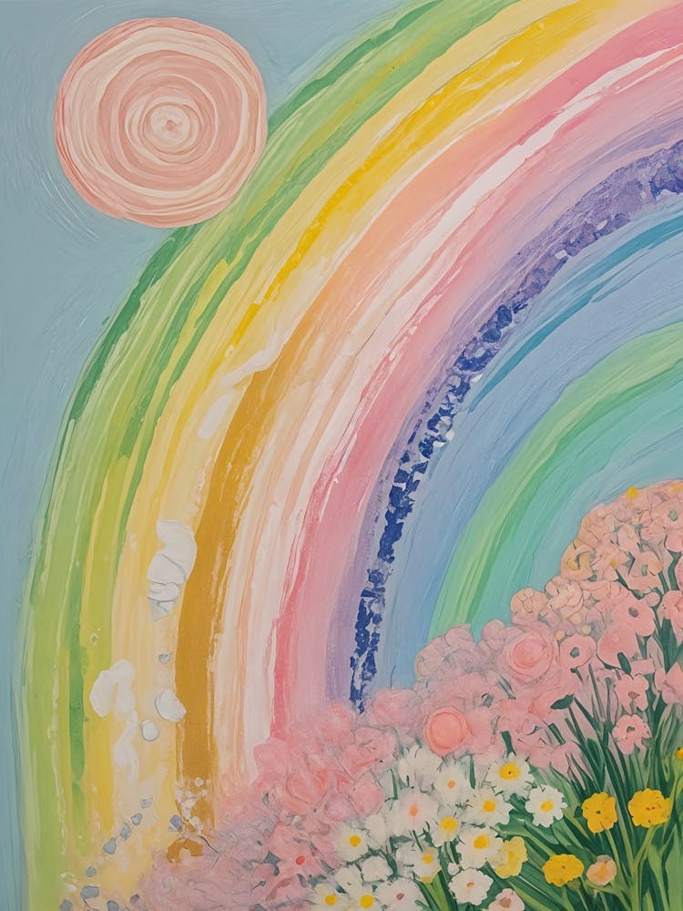 Rainbow And Flowers no1