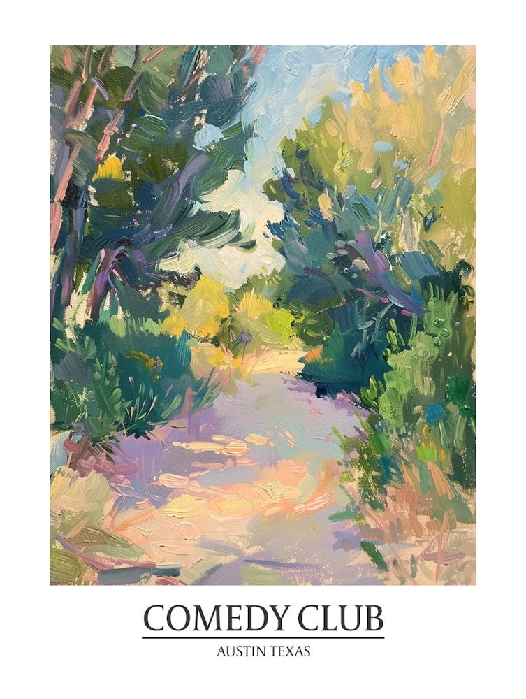Comedy Club Austin Texas Oil Painting 1 Poster