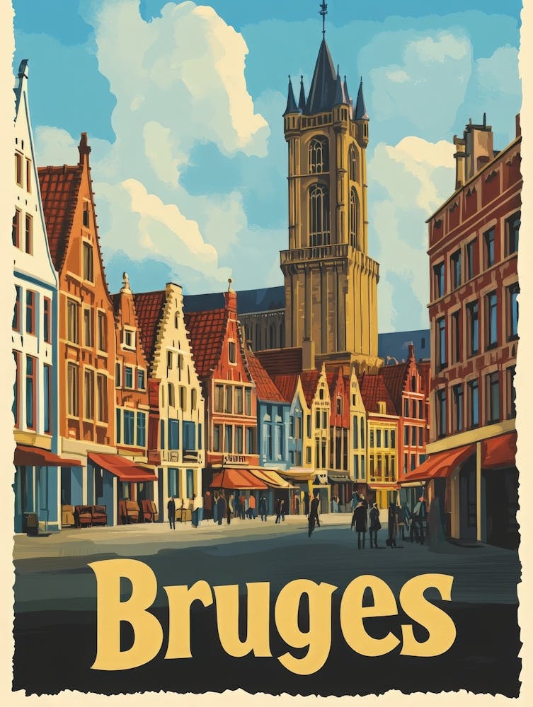 Aihrgdesign A Vintage Travel Poster Of Bruges