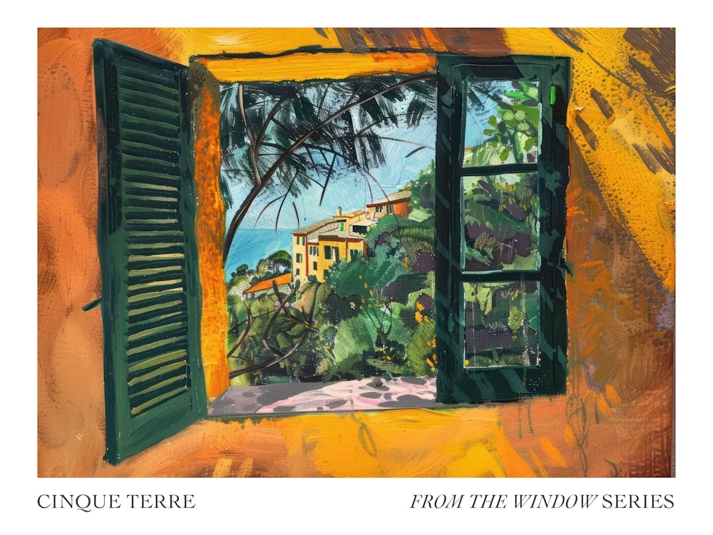 Cinque Terre From The Window Series Poster Painting 1