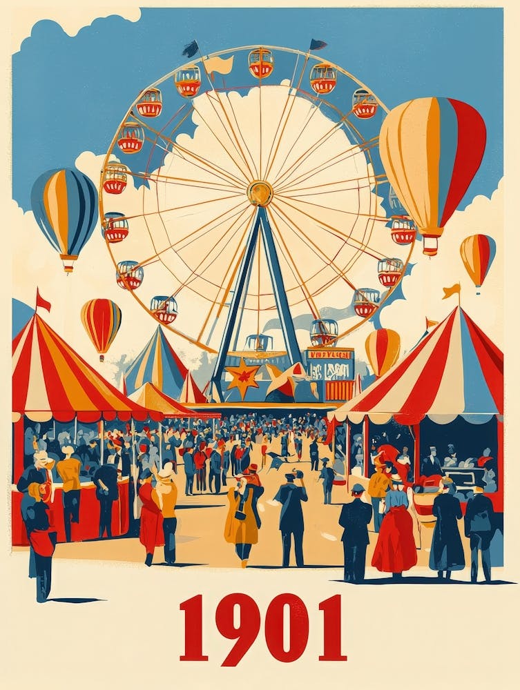 Aihrgdesign A Nostalgic Poster Of A 1901 Fairground With A Fe 175c30fc 4de8 4f74 95ae 83af8aee6ec5 2