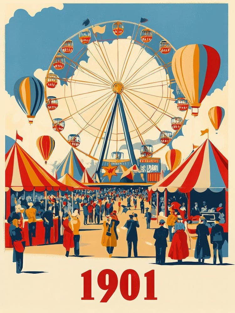 Aihrgdesign A Nostalgic Poster Of A 1901 Fairground With A Fe 175c30fc 4de8 4f74 95ae 83af8aee6ec5 2