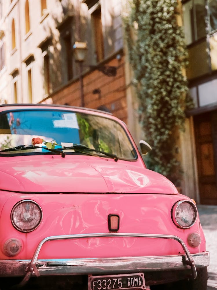 Pink 500 Old Car