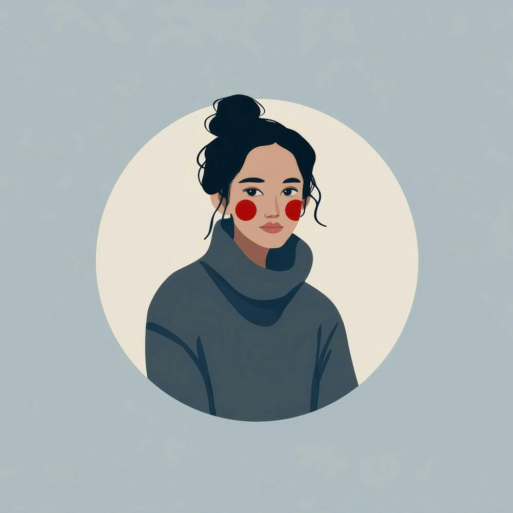 Asian Girl With Red Face