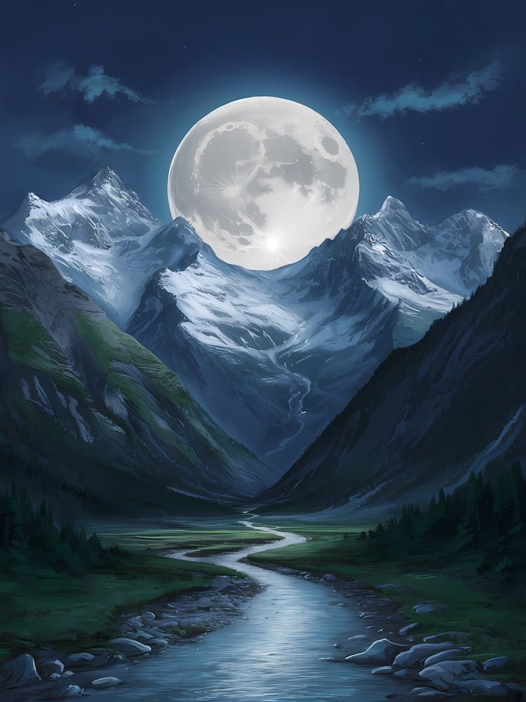 Full Moon In The Mountains 3
