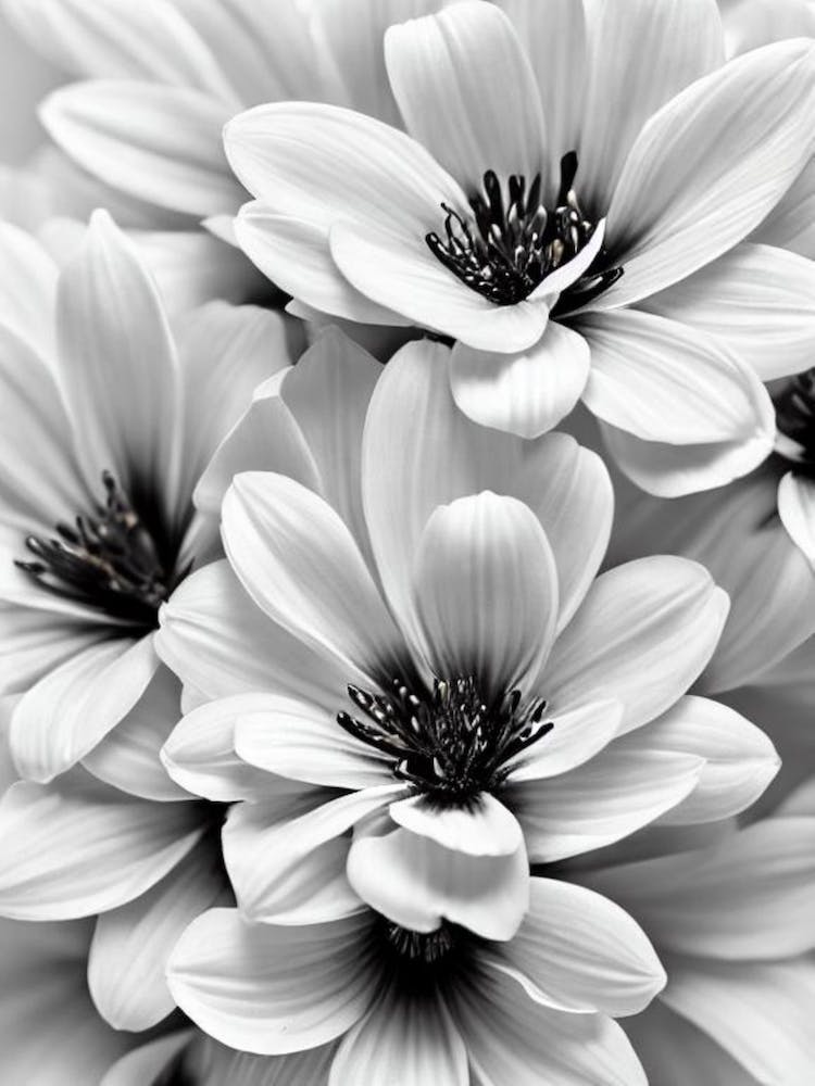 Alstromeria B&W Pencil 2 Flower