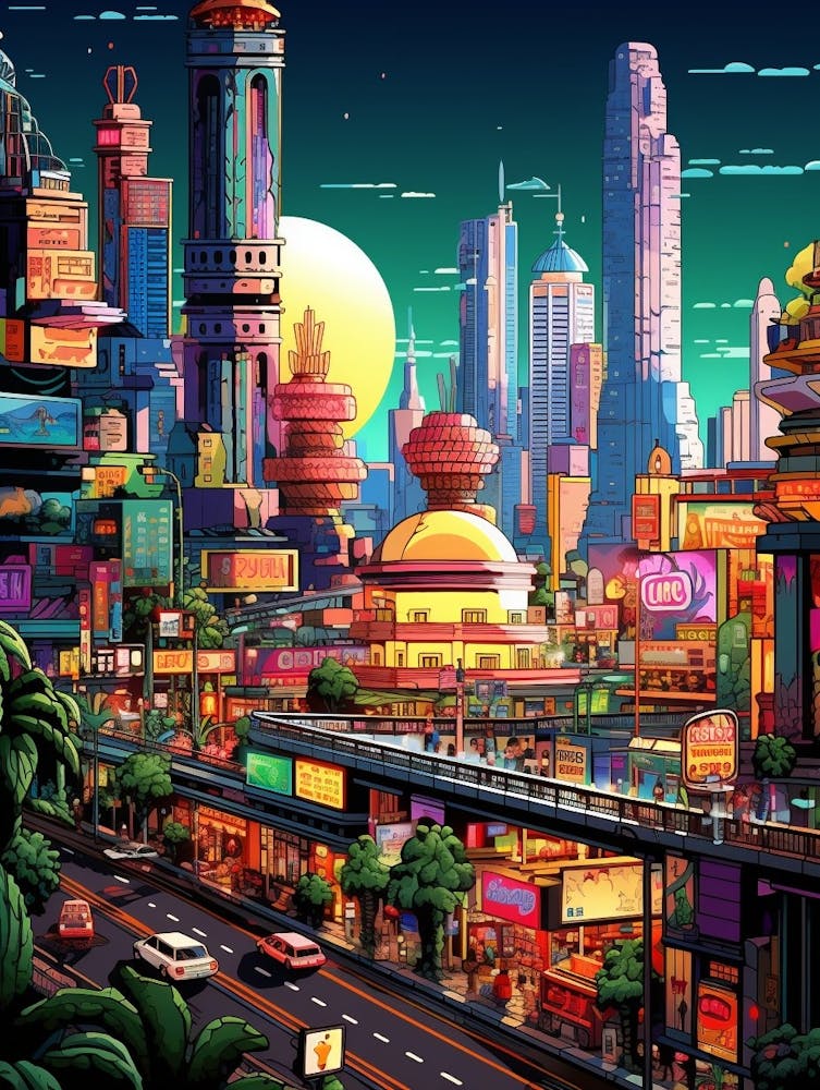 Bangkok Pixel Art 3