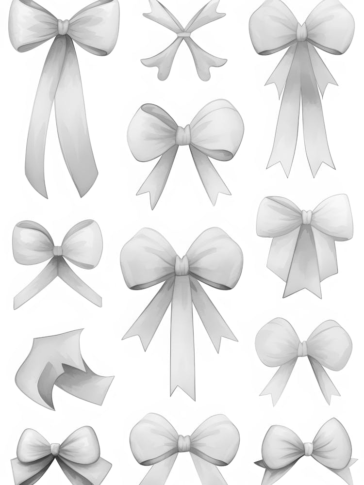 Bows On A White Background