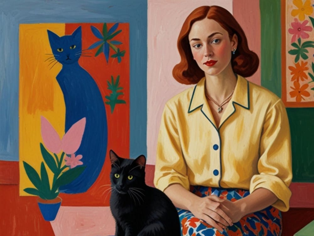 Woman With A Cat 3