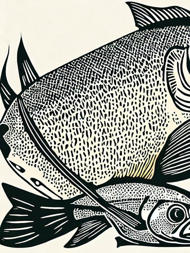 King Mackerel II Linocut