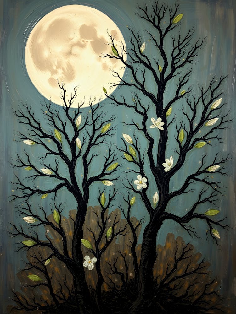 Vollmond über Bäumen 2